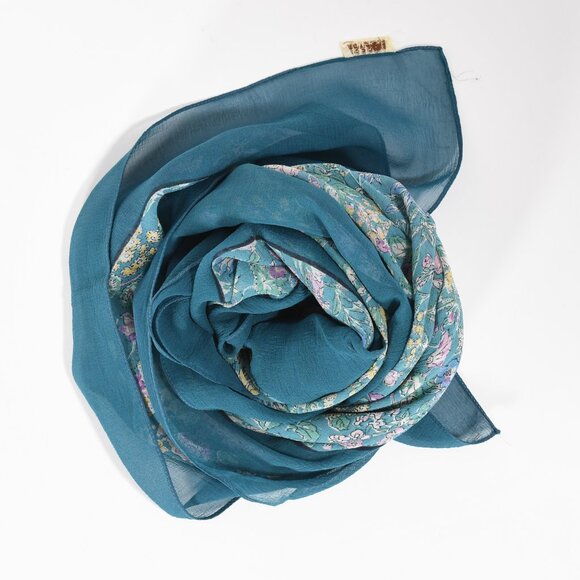 Vintage Liberty London Floral Scarf with Sheer Floral Design - Picture 4 of 5